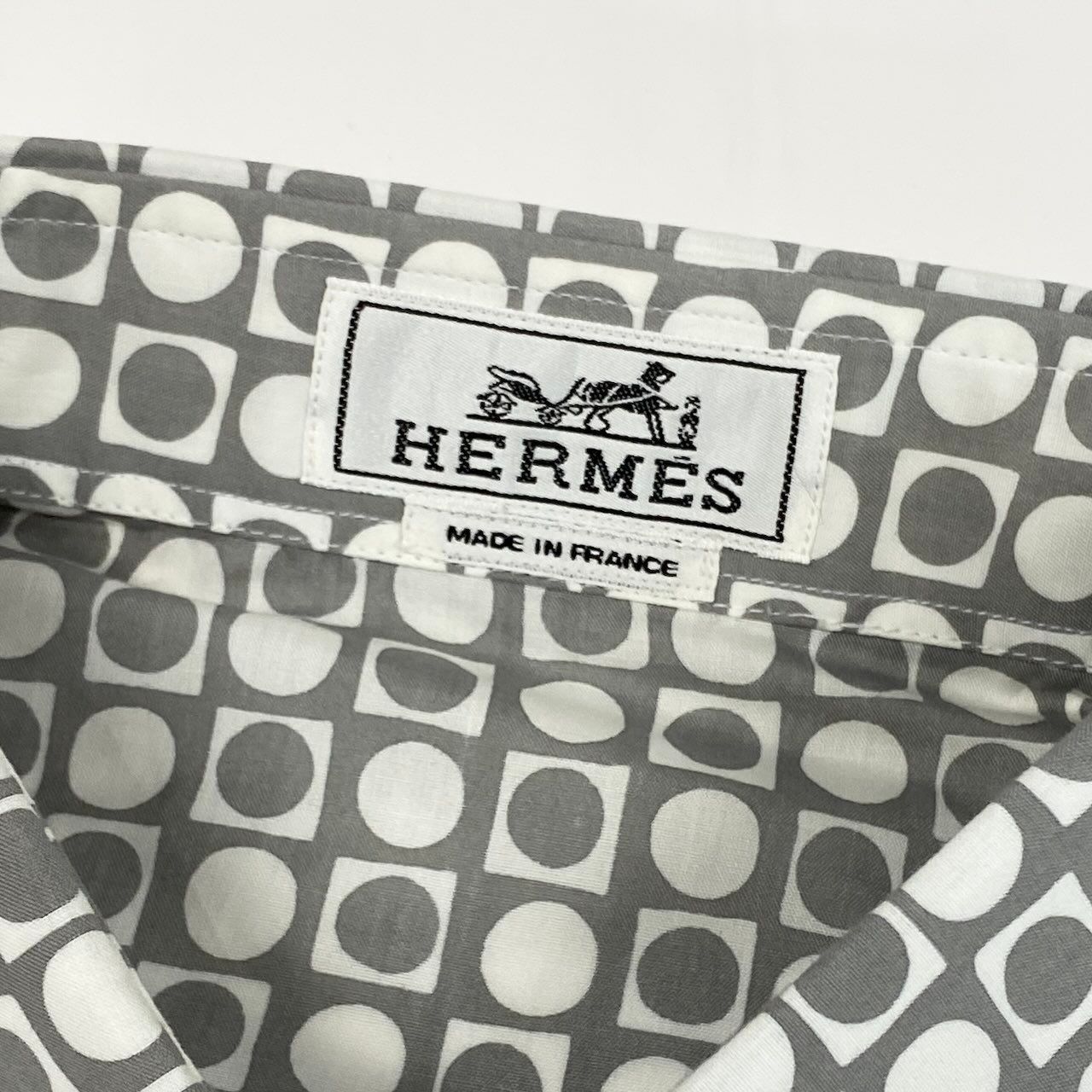 Md21 HERMES エルメス 長袖ダウンボタンシャツ コットンシャツ セリエ 