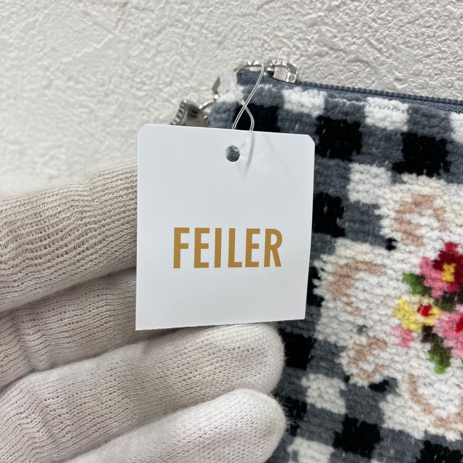 【極美品】フェイラー FEILER バニティポーチ キャンドル柄（数回使用） 極美品】フェイラー FEILER バニティポーチ キャンドル柄（数回使用
