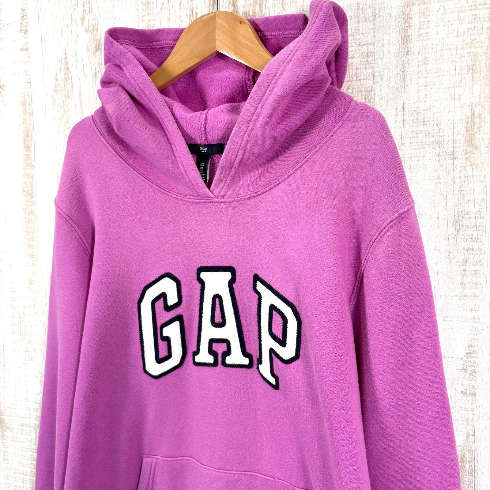 GAP ギャップ ビッグロゴ 裏起毛 フーディ パーカー ピンク y2k - メルカリ