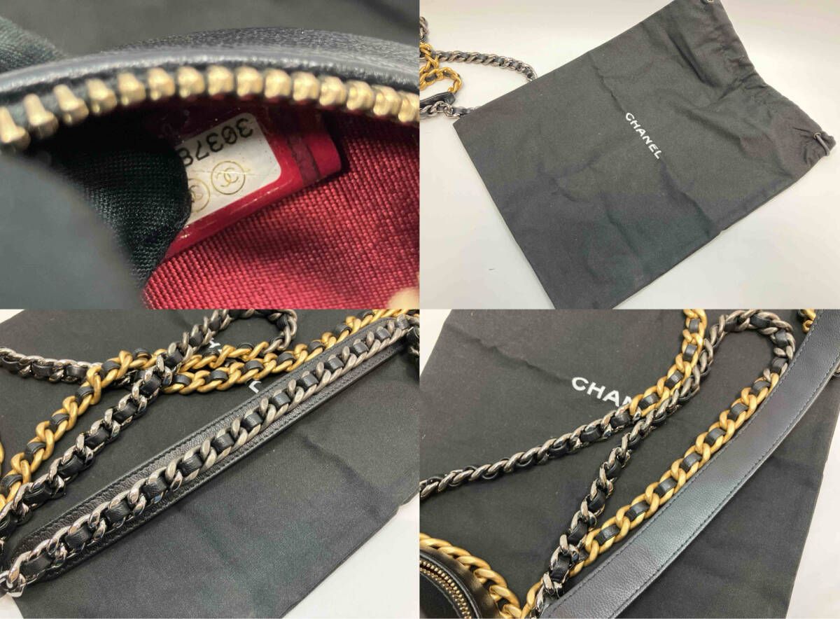 CHANEL シャネル 19 AP0945 ラウンドクラッチ チェーンショルダー