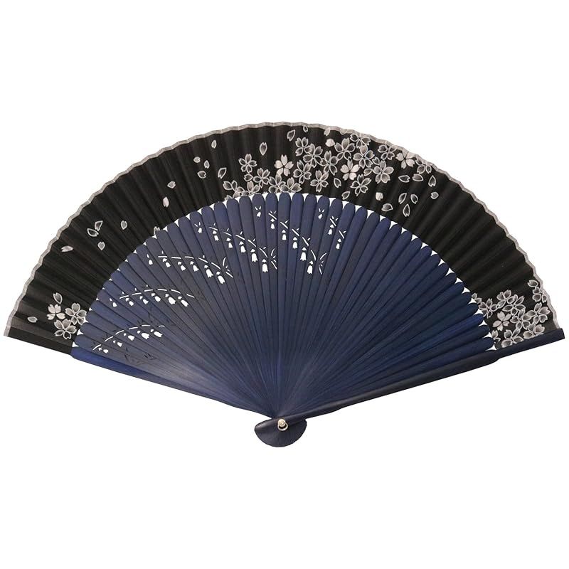 新品】 旭王 扇子 桜 ブラックネイビー 123009 - メルカリ