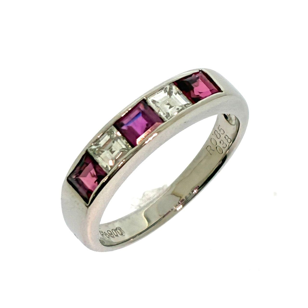 新品仕上済み Pt900 天然 ルビー ダイヤモンド リング 4.42g R:0.85ct 