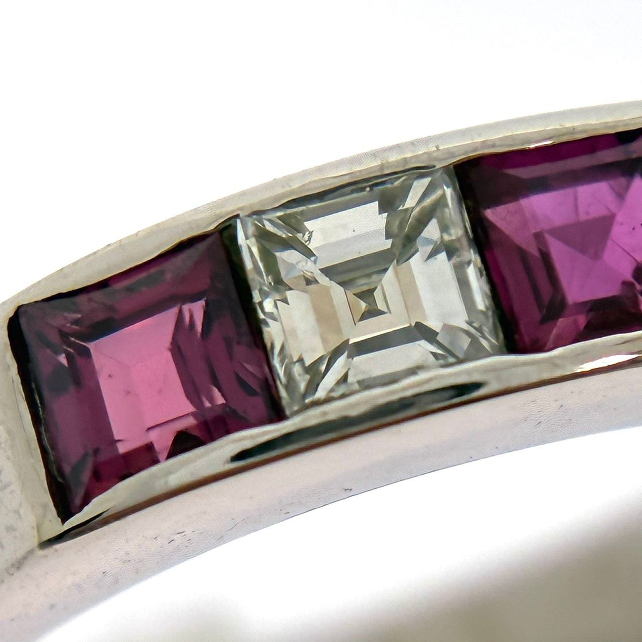 Pt900 天然ルビー 0.38ct 天然ダイヤモンド 0.30ct リング 天然 GEM 