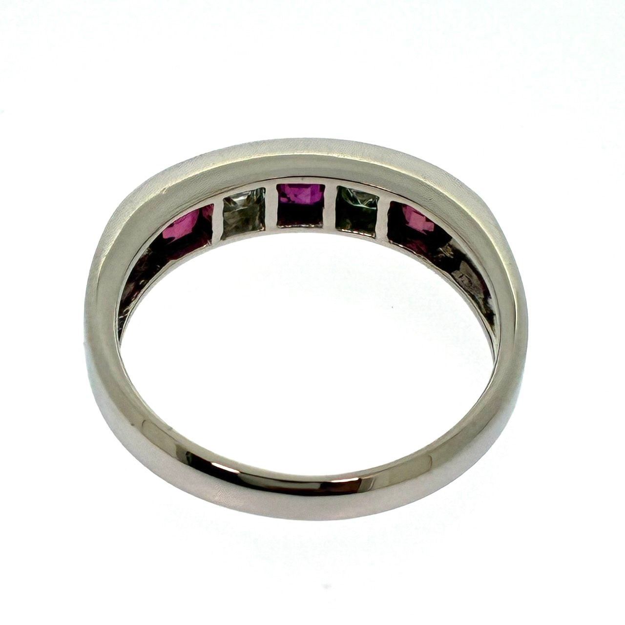 新品仕上済み Pt900 天然 ルビー ダイヤモンド リング 4.42g R:0.85ct 