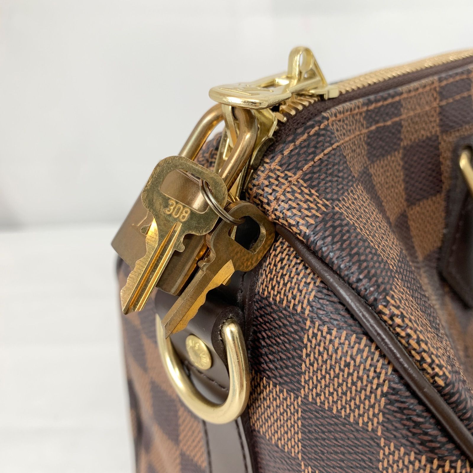 USED/美品】LOUIS VUITTON ルイヴィトン ダミエ ハンドバッグ バンド 