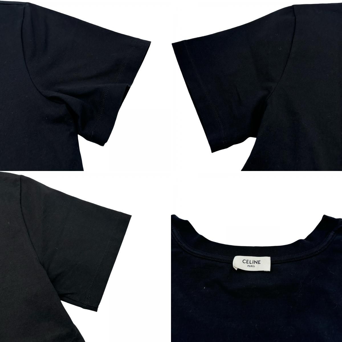 セリーヌ CELINE ロゴ刺繡Tシャツ 2X98C671Q ブラック コットン