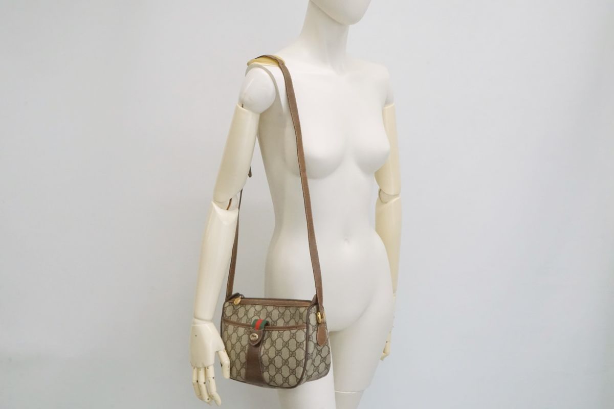 GUCCI グッチ 89.02.032 GGプラス シェリーライン レザー ショルダーバッグ ブラウン レディース 楽天市場】グッチ GUCCI オールドグッチ GGプラス シェリーライン