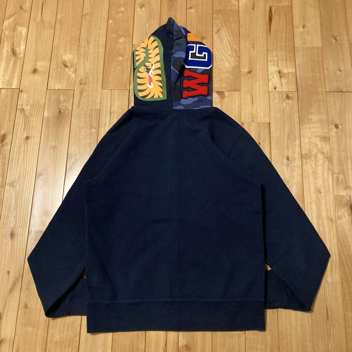 Blue Camo × NAVY シャーク パーカー Lサイズ shark full zip hoodie a 