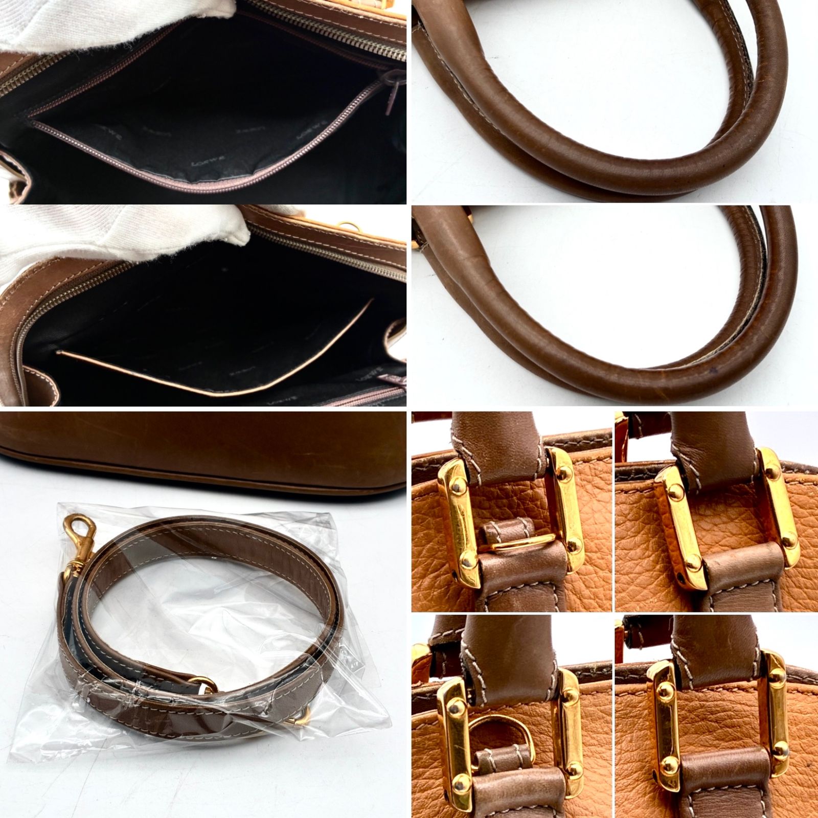 良品 LOEWE ロエベ アナグラム ドーム型 2WAY ハンドバッグ ショルダー 