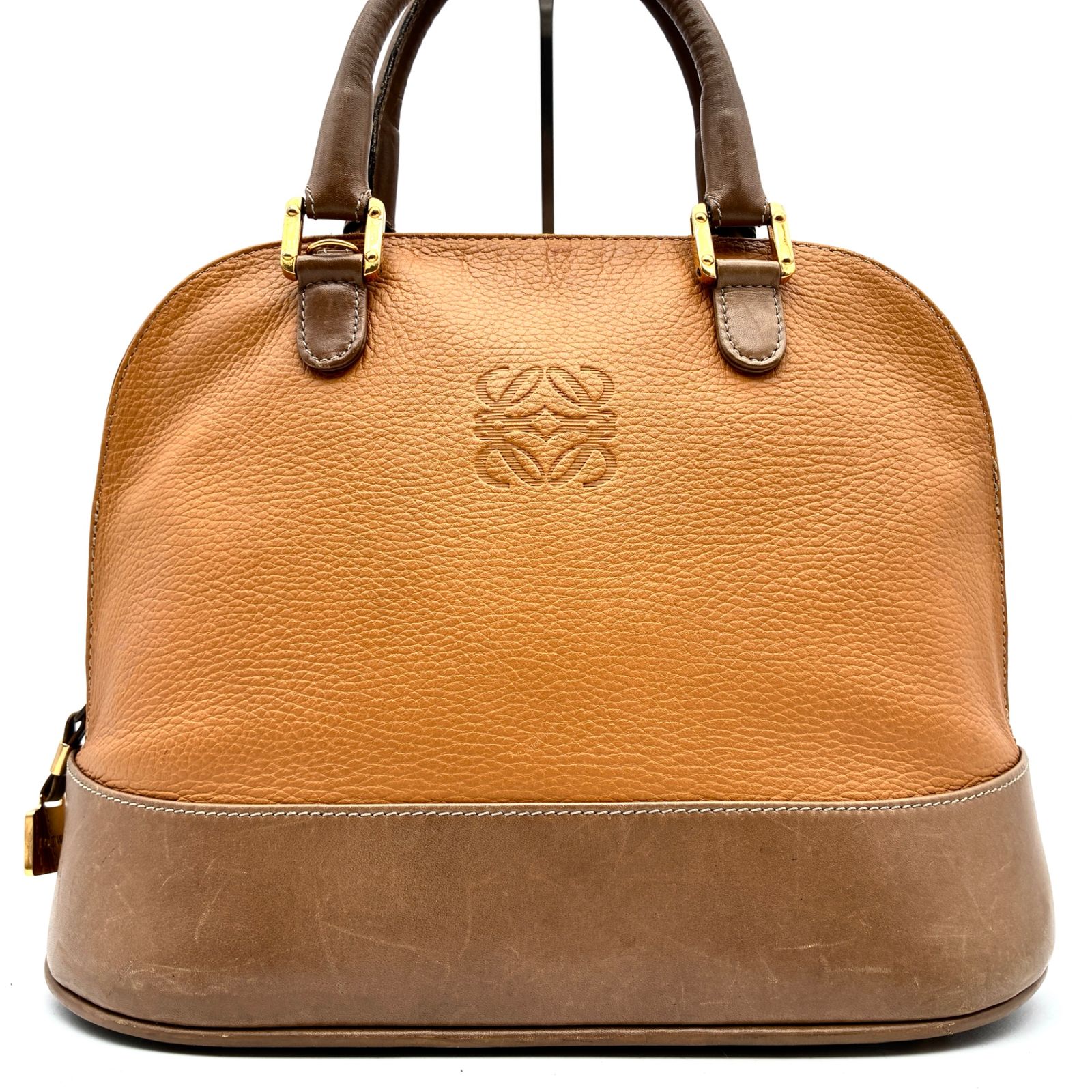 良品 LOEWE ロエベ アナグラム ドーム型 2WAY ハンドバッグ ショルダー 