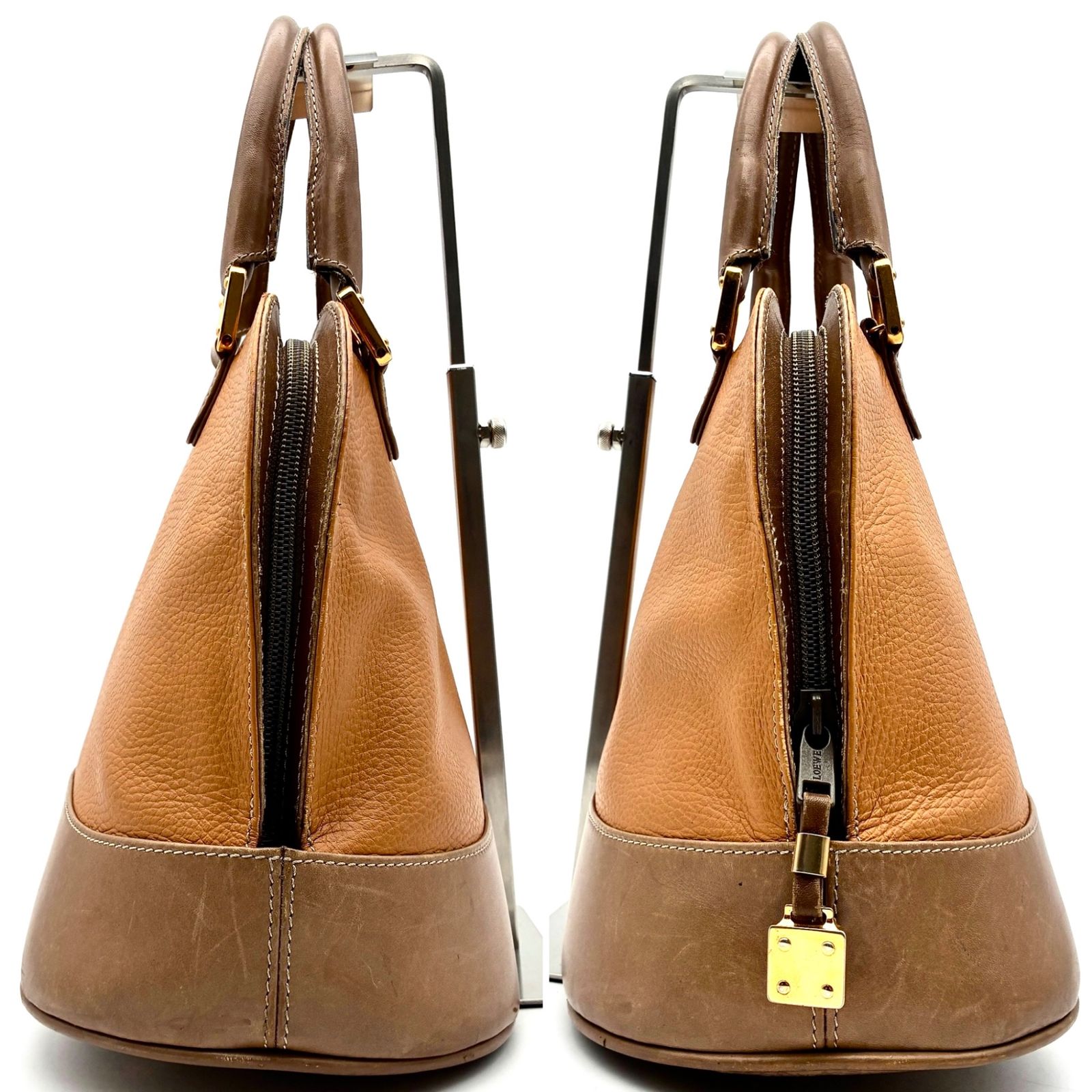 良品 LOEWE ロエベ アナグラム ドーム型 2WAY ハンドバッグ ショルダー 