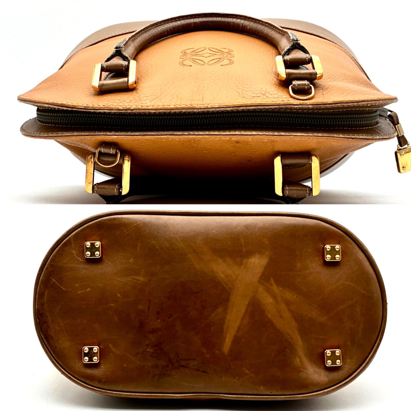 良品 LOEWE ロエベ アナグラム ドーム型 2WAY ハンドバッグ ショルダー 