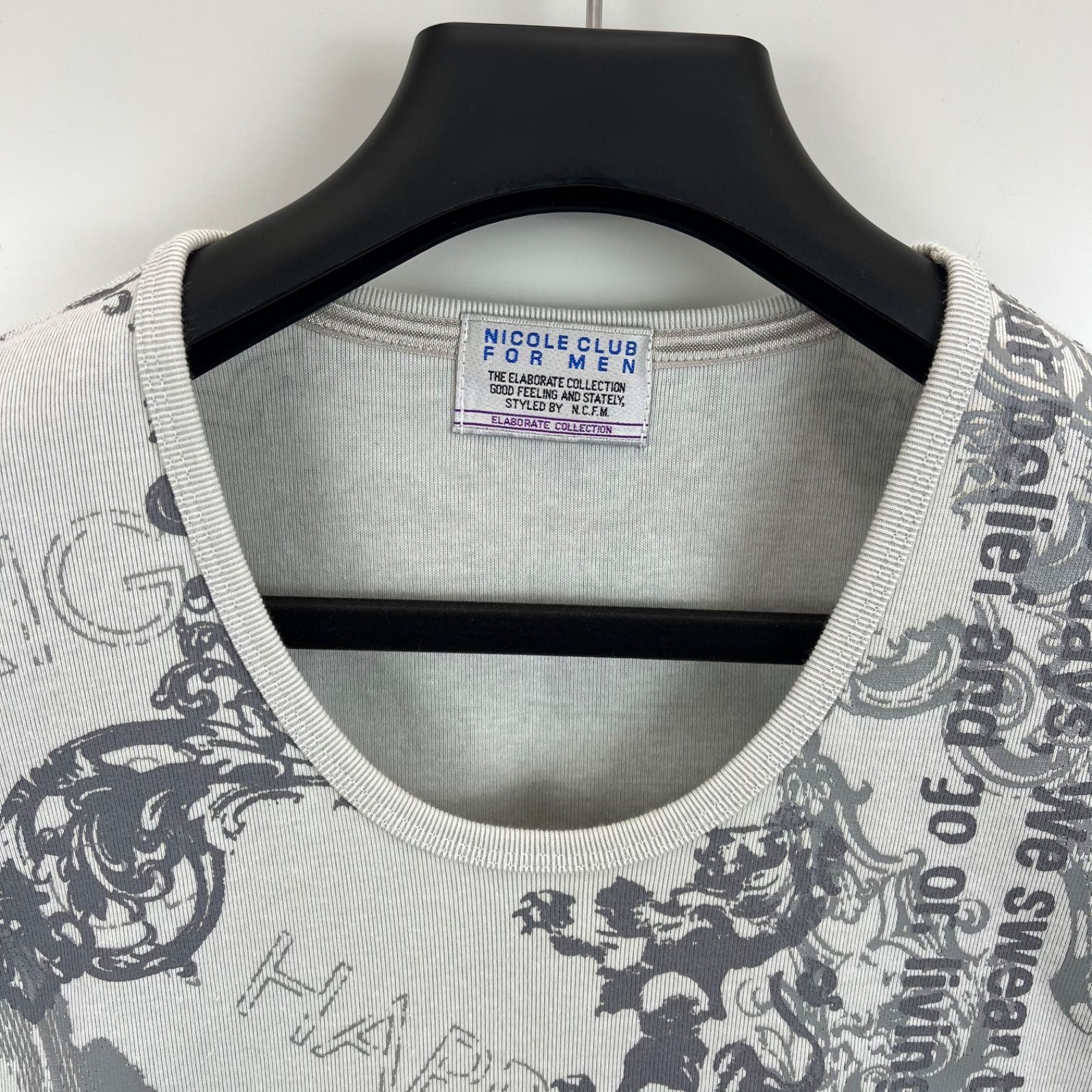 NICOLE CLUB FOR MEN 00s y2k archive baroque stretch Tee 46 ニコル