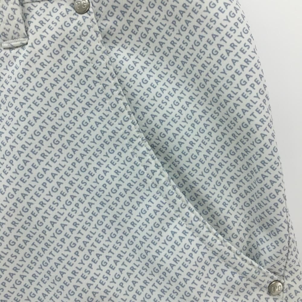 ゴルフ 【美品】パーリーゲイツ ハーフパンツ 白×ライトグレー ロゴ総