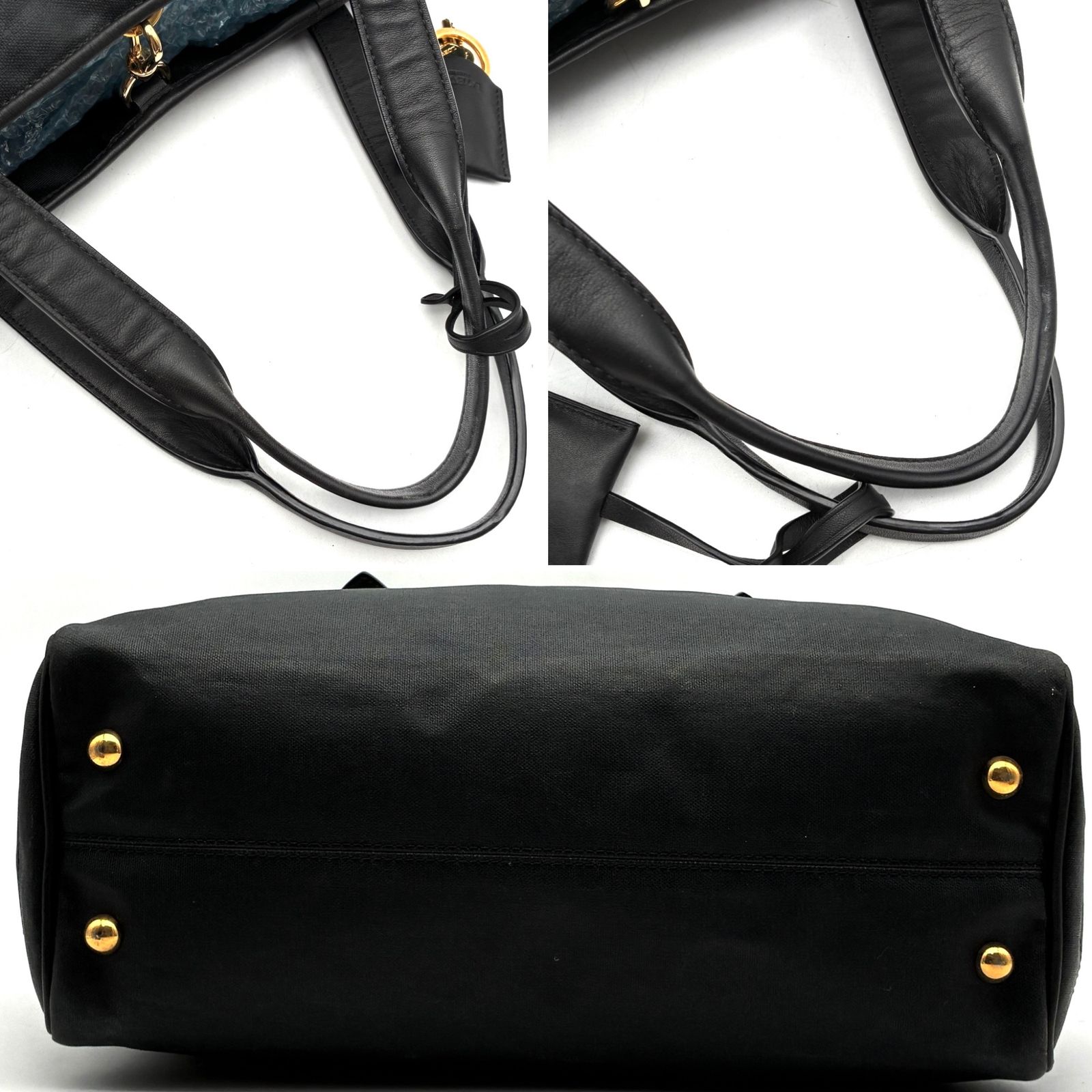 LOEWE ロエベ 南京錠 鍵付 トートバッグ ナッパレザー 本革 ブラック 