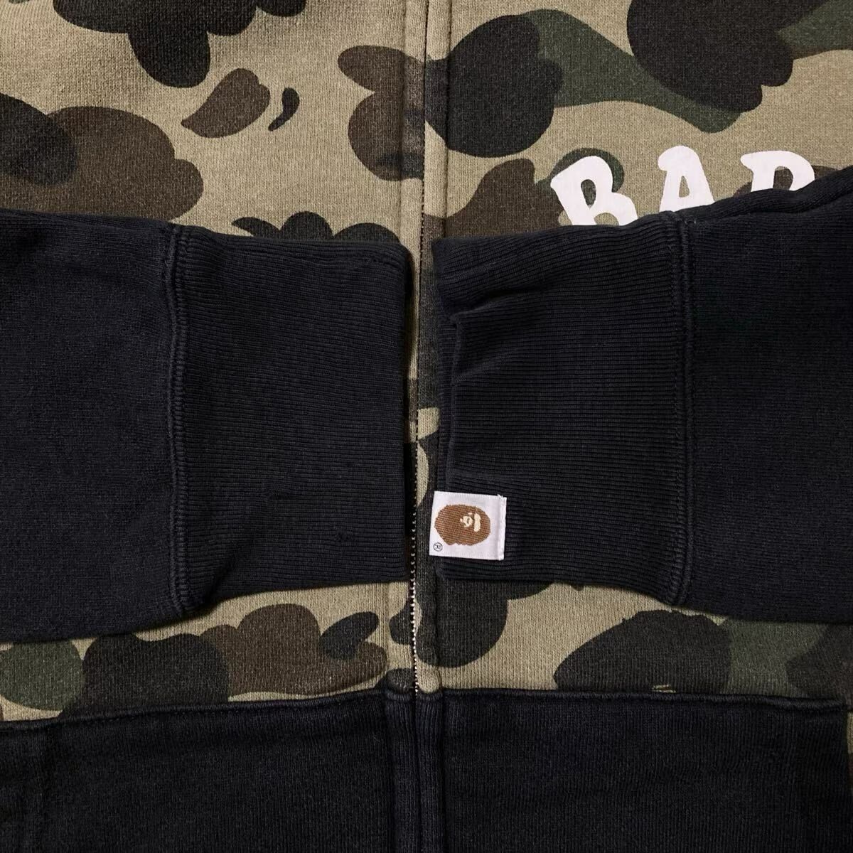 BAPE CRAZY 1st camo フルジップ パーカー Mサイズ ブラック a bathing BAPE CRAZY 1st camo フルジップ パーカー Mサイズ ブラック a bathing