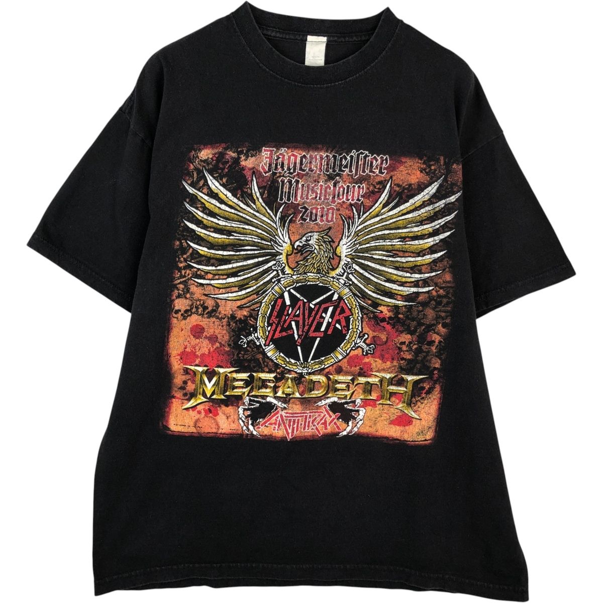【レア】スレイヤー × メガデス 2010s ツアーTシャツ バンT 古着 古着 00年代 SLAYER スレイヤー Anthrax アンスラックス MEGADETH