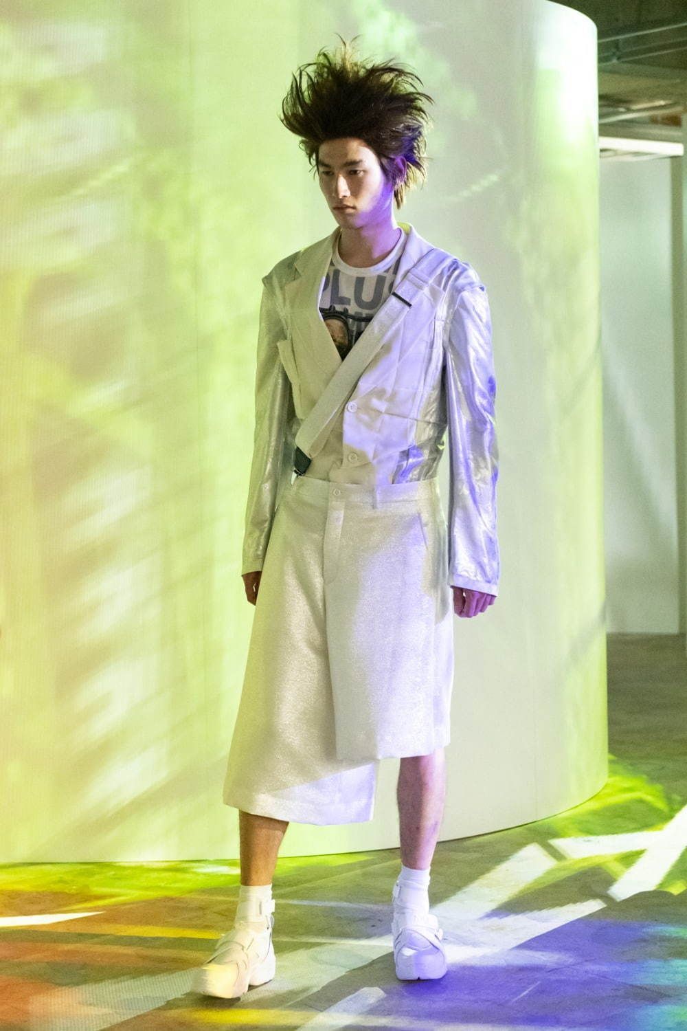 COMME des GARCONS HOMME PLUS 21ss ウールギャバ アシンメトリー吊り