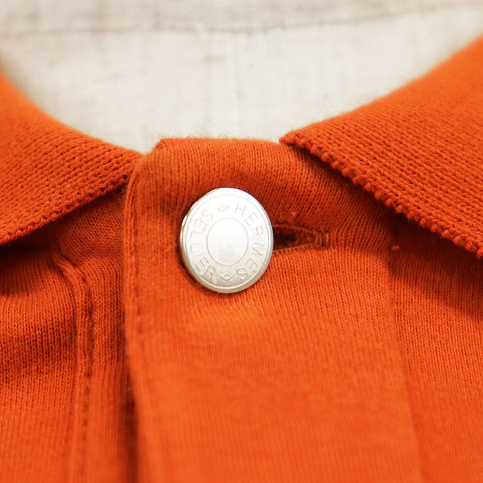 HERMES エルメス ポロシャツ 半袖 トップス クルードセルボタン オレンジ SALE【美品】HERMES エルメス ポロシャツ サイズ XL メンズ セリエ