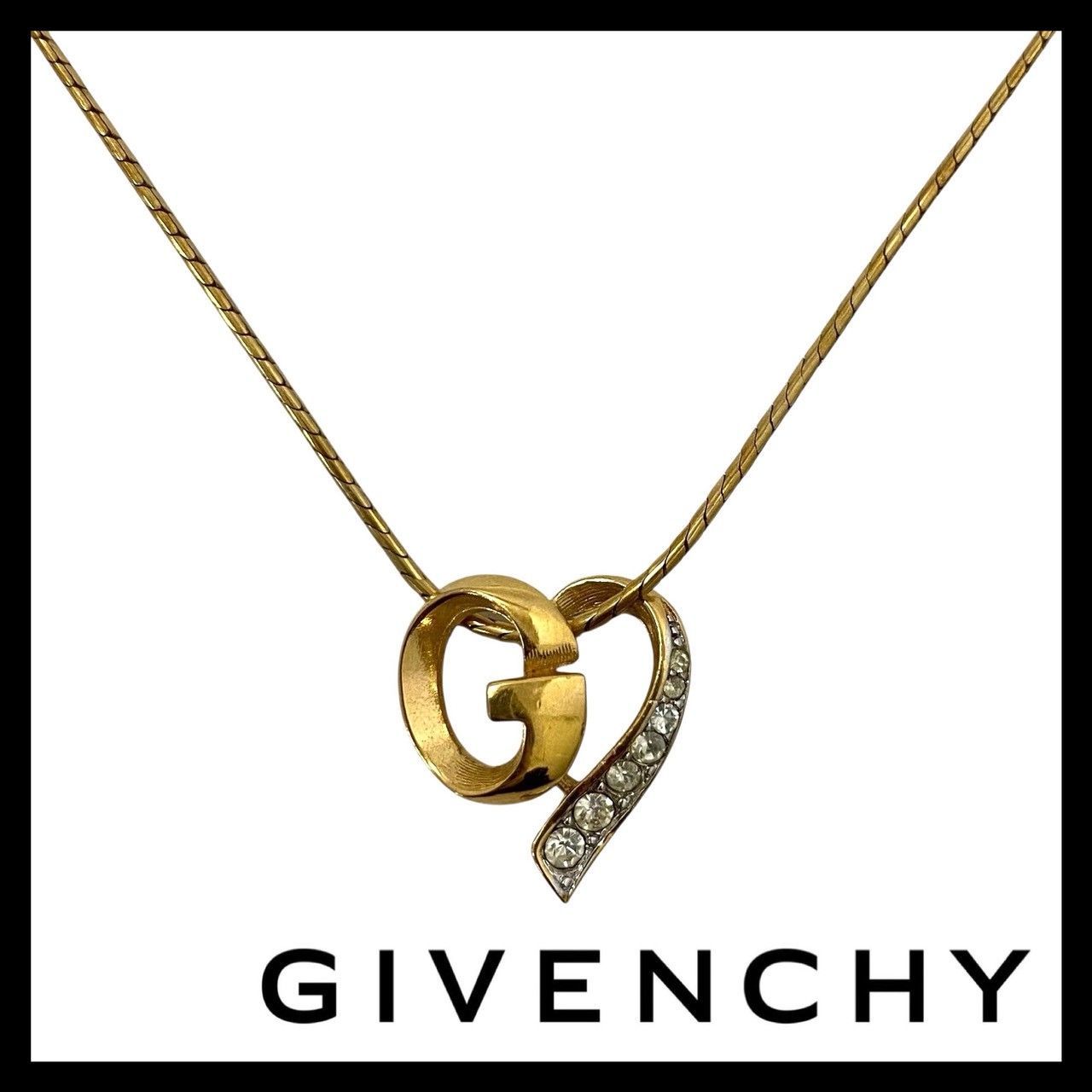 未使用保管品✨GIVENCHY ジバンシー ネックレス GGロゴ ゴールド GIVENCHY ジバンシー ロゴ ゴールド ラインストーン ネックレス 極美品