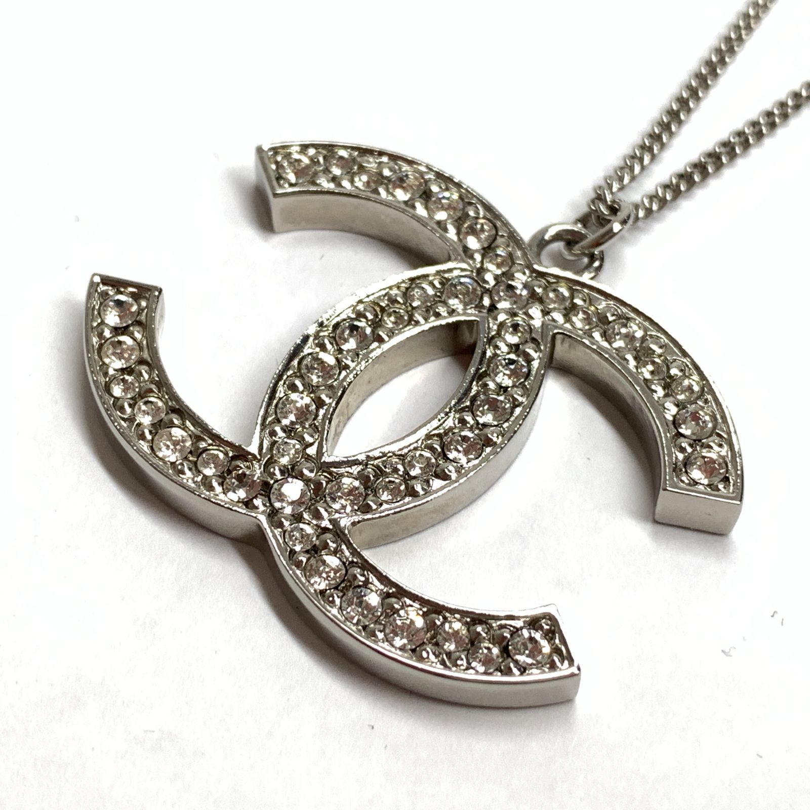 f001 A 2. 美品 CHANEL シャネル ネックレス ココマーク シルバー 両面 