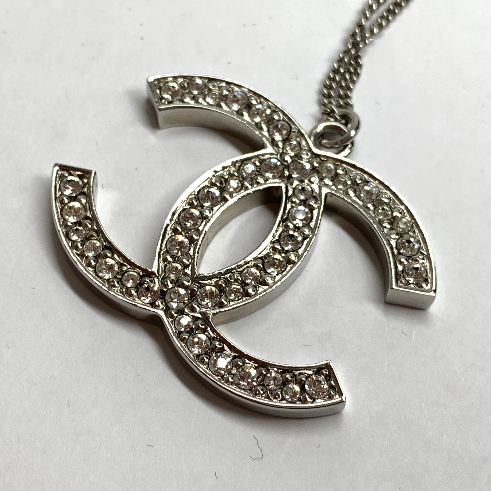 f001 A 2. 美品 CHANEL シャネル ネックレス ココマーク シルバー 両面 
