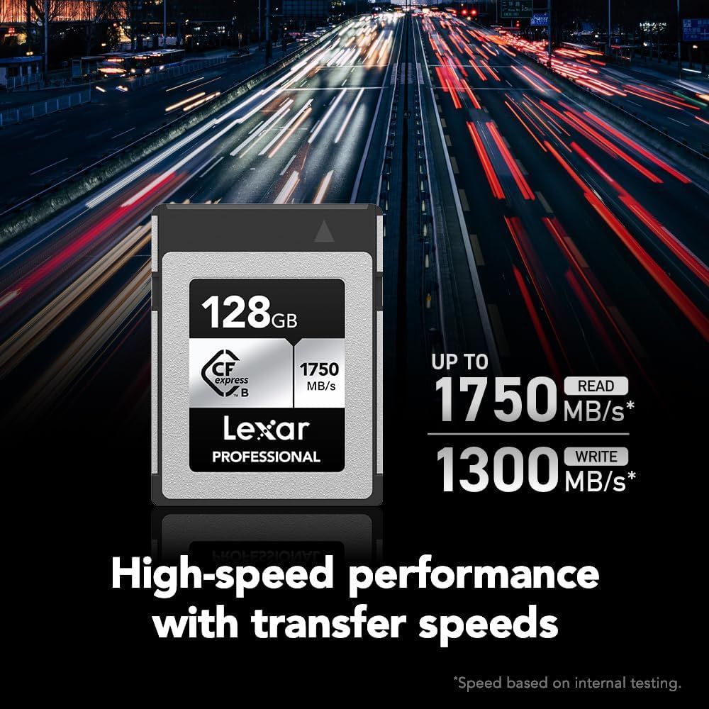 【公式販売】 Lexar CFexpress Type-B SILVER 128GB Professionalメモリーカード 最大読み出し1750MB/s 最大書き込み1300MB/s 国内正規品 10年保証
