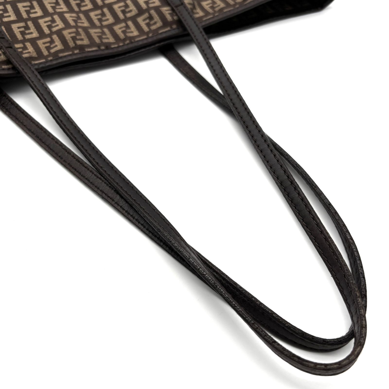 美品 FENDI フェンディ ズッカ柄 トートバッグ キャンバス レザー 