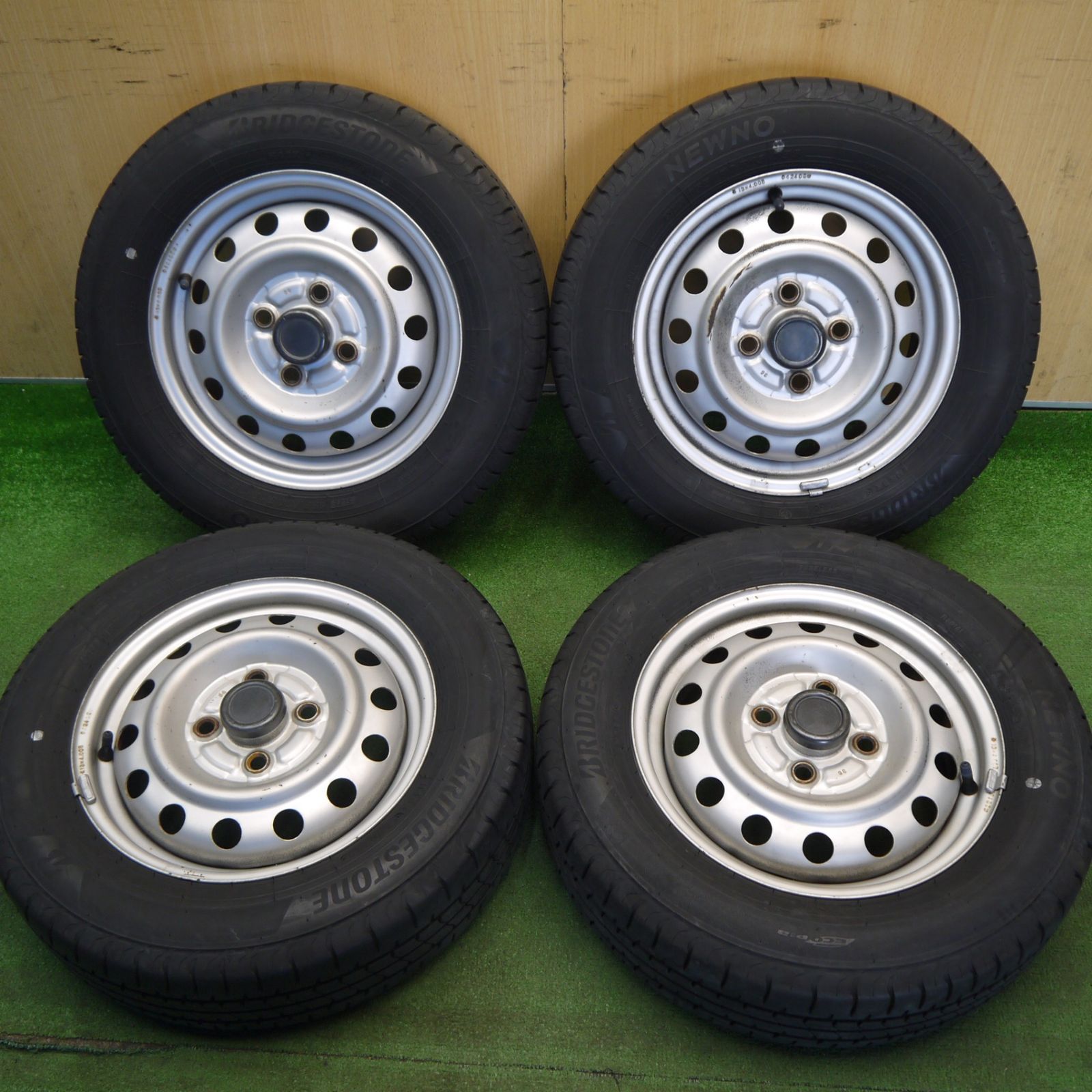 4本価格！23年★155/70R13 ブリヂストン NEWNO スチール ホイール ニューノ 13インチ PCD100/4H★6041303Hノ