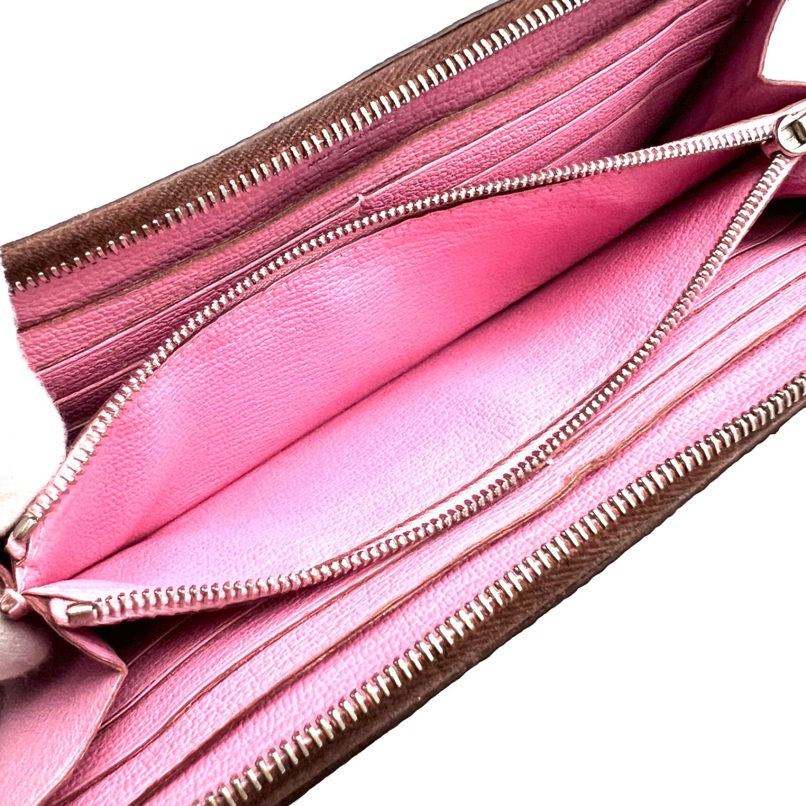エルメス HERMES リザード アザップオールレザー ブラウン×ピンク バイ 