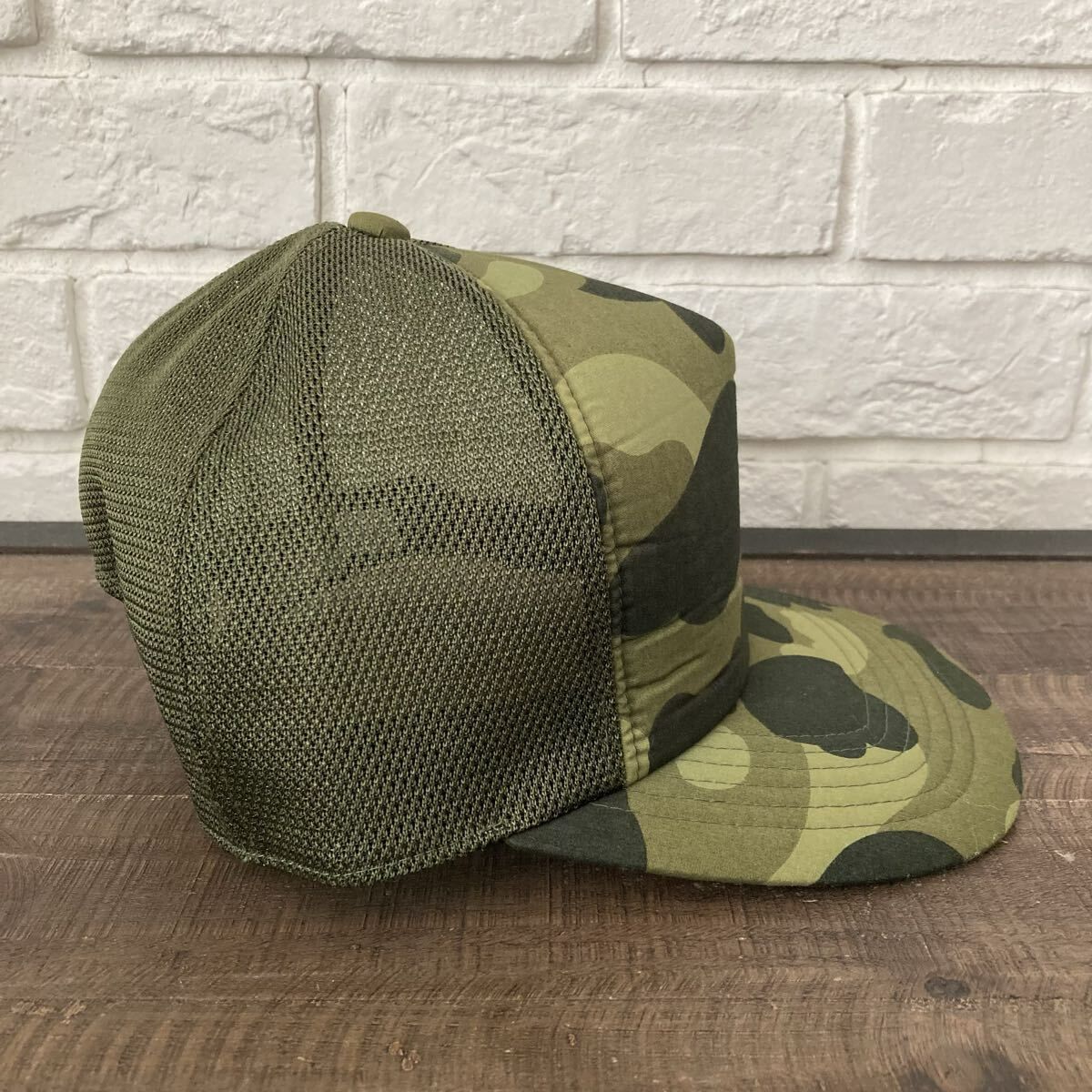 ☆初期☆ BAPE GREEN CAMO メッシュ キャップ a bathing ape trucker