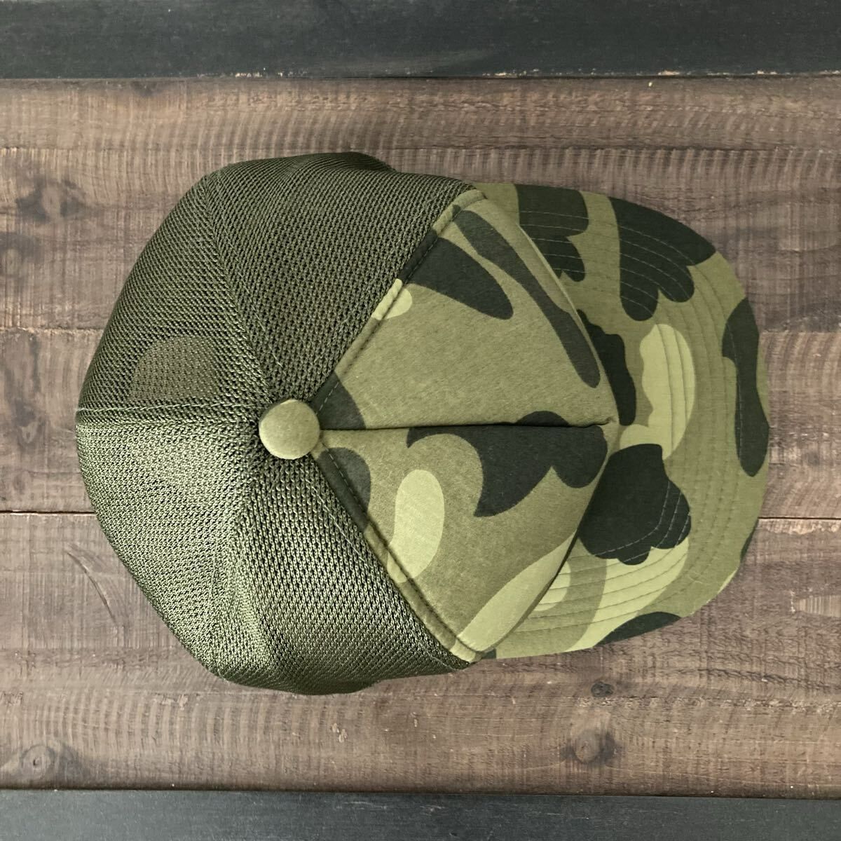 ☆初期☆ BAPE GREEN CAMO メッシュ キャップ a bathing ape trucker