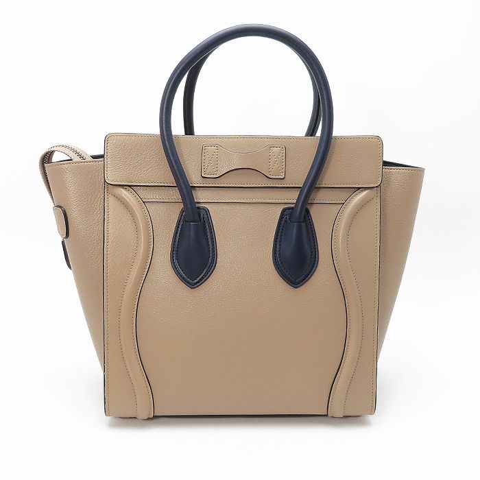 CÉLINE ラゲージマイクロ　ベージュハンドバッグ　店舗購入品 セリーヌ 】 CELINE ラゲージ マイクロショッパー ハンドバッグ 167793