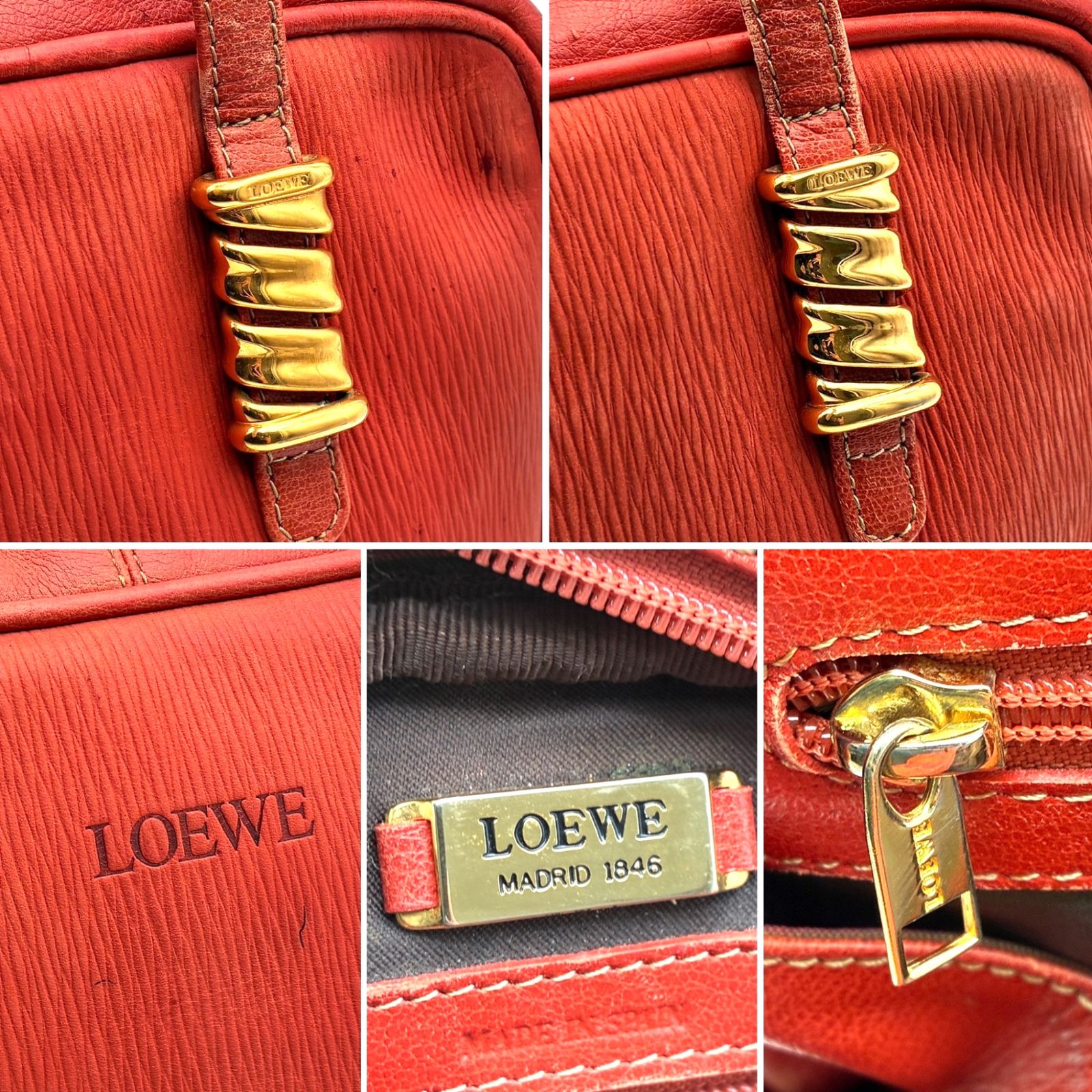 LOEWE ハンドバッグ ベラスケス レザー ゴールド ツイストハンドル