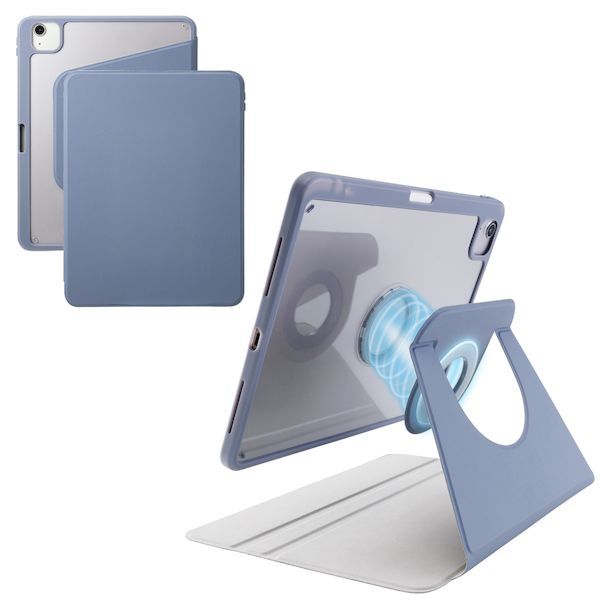 【新品・7営業日以内発送】エレコム ELECOM TB-A25MMG360BG iPad Air ケース 11インチ M3／M2 ／10．9インチ ブルーグレー TBA25MMG360BG【沖縄離島販売不可】