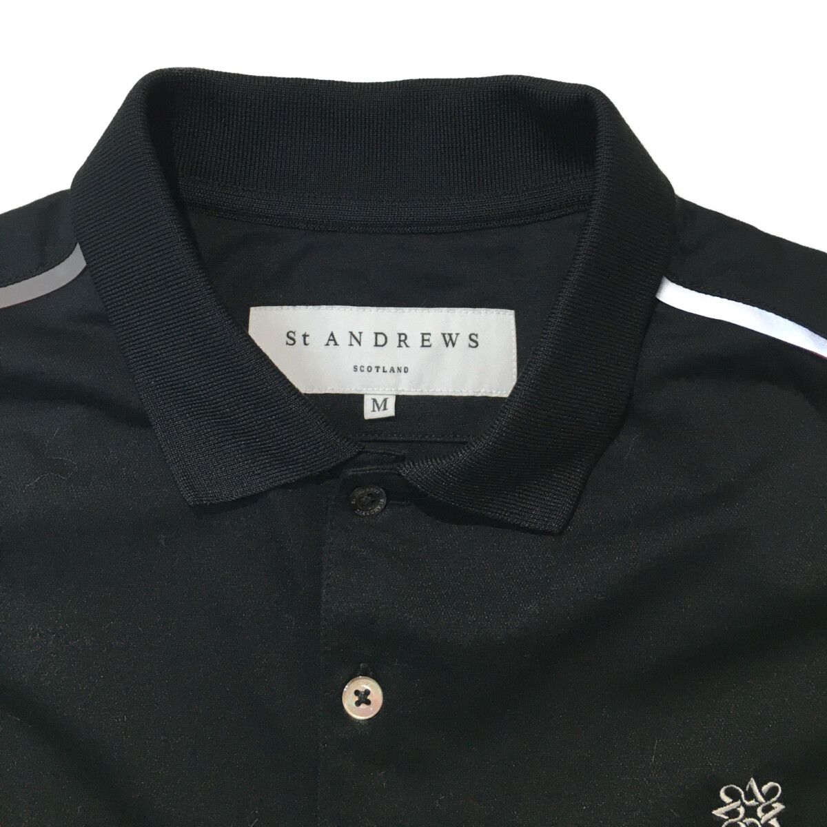 中古 メンズ セントアンドリュース StANDREWS 半袖ポロシャツ M 黒