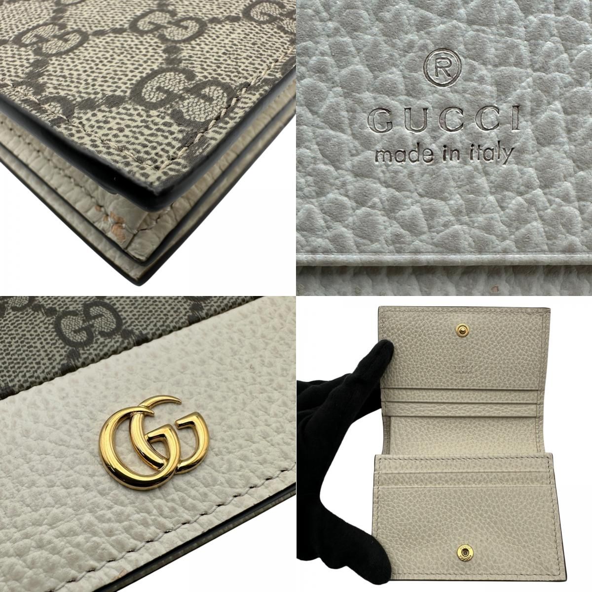 グッチ GUCCI ダブルGカードケースウォレット 658610 ホワイト GGスプリーム レディース 二つ折り財布 グッチ GUCCI ダブルGカードケースウォレット 658610 ホワイト GG