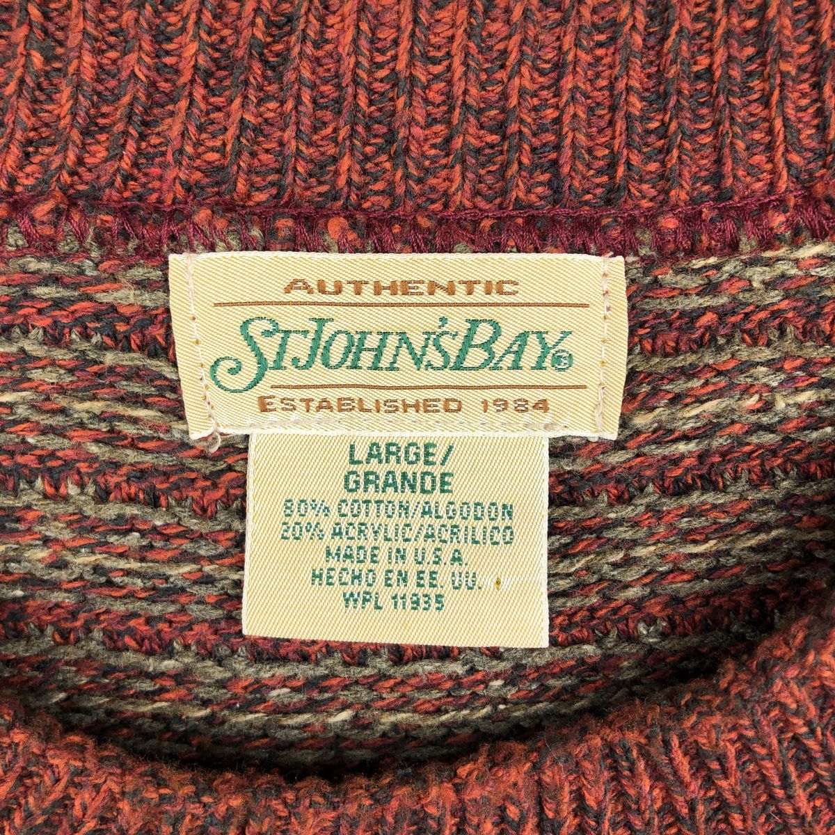 古着 90年代 セントジョンズベイ ST. JOHN'S BAY 総柄 コットンニット