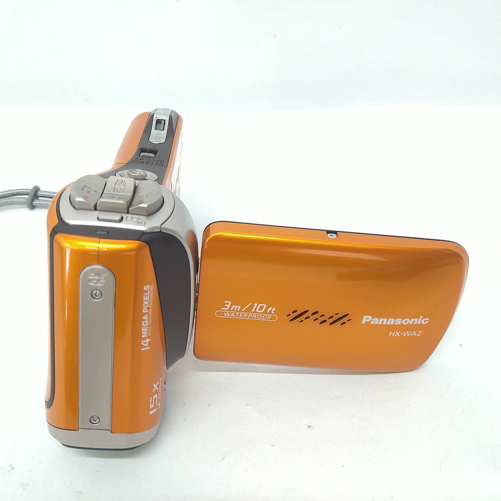 未使用品　Panasonic HX-WA2 ビデオカメラ サンシャインオレンジ 中古／動作確認済み／美品】パナソニック デジタルムービーカメラ WA2