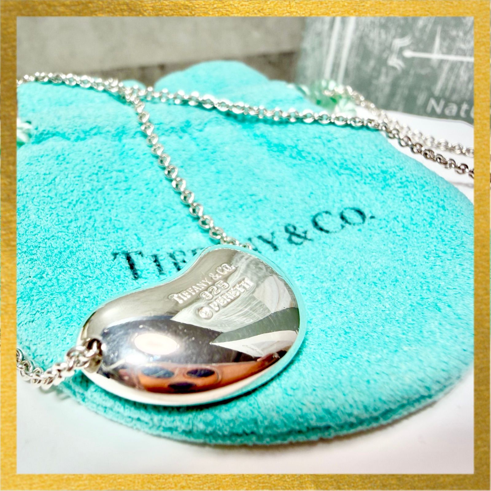 新品仕上済 Tiffany&Co. ティファニー ビーン ネックレス シルバー