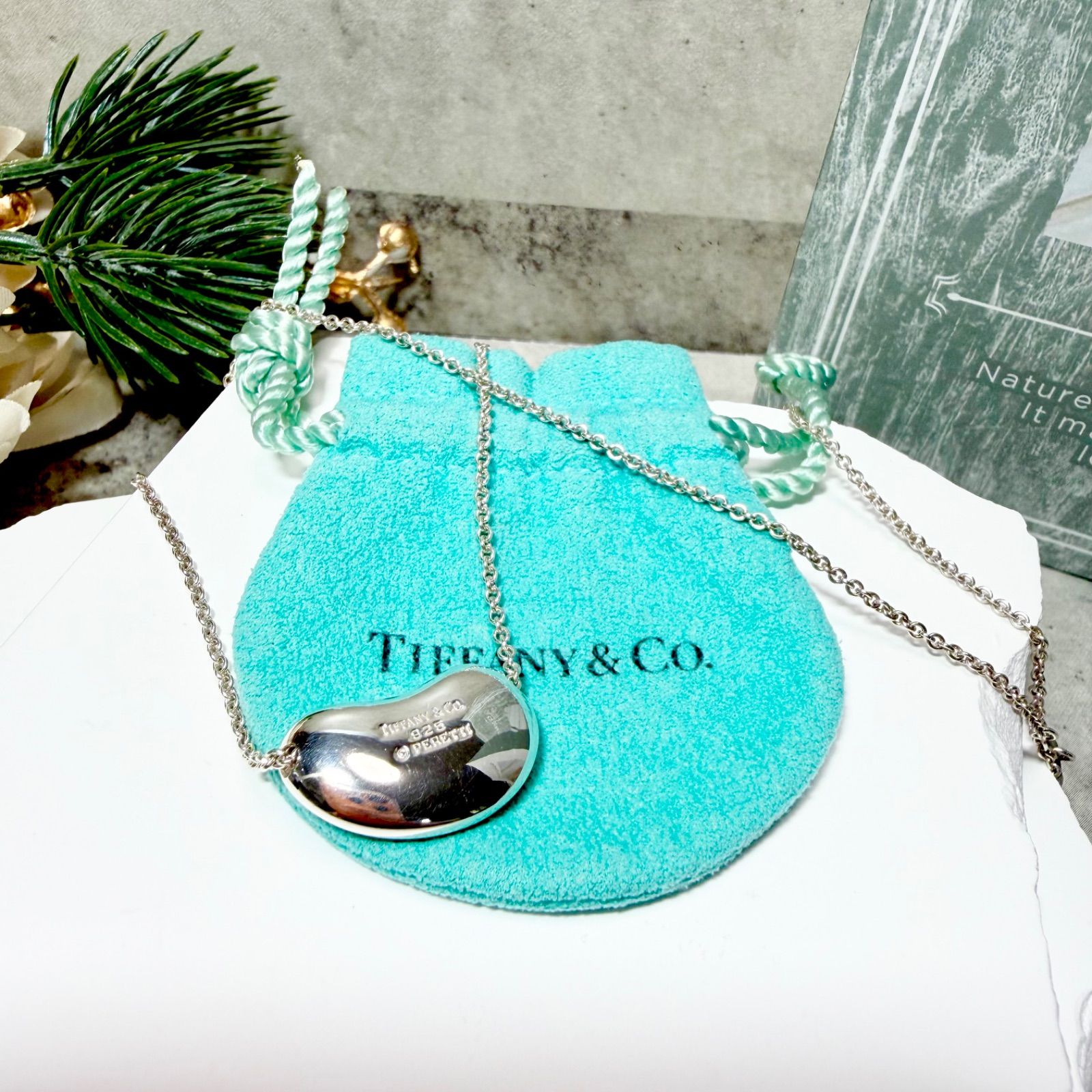 新品仕上済 Tiffany&Co. ティファニー ビーン ネックレス シルバー