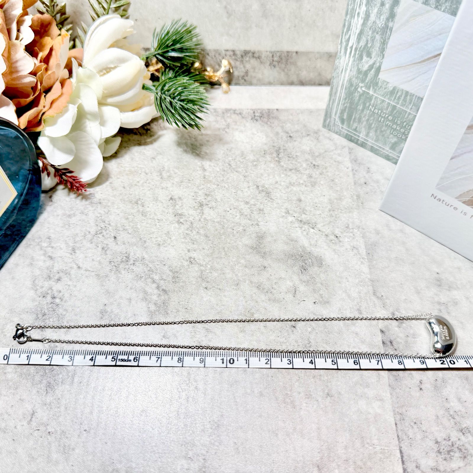 新品仕上済 Tiffany&Co. ティファニー ビーン ネックレス シルバー