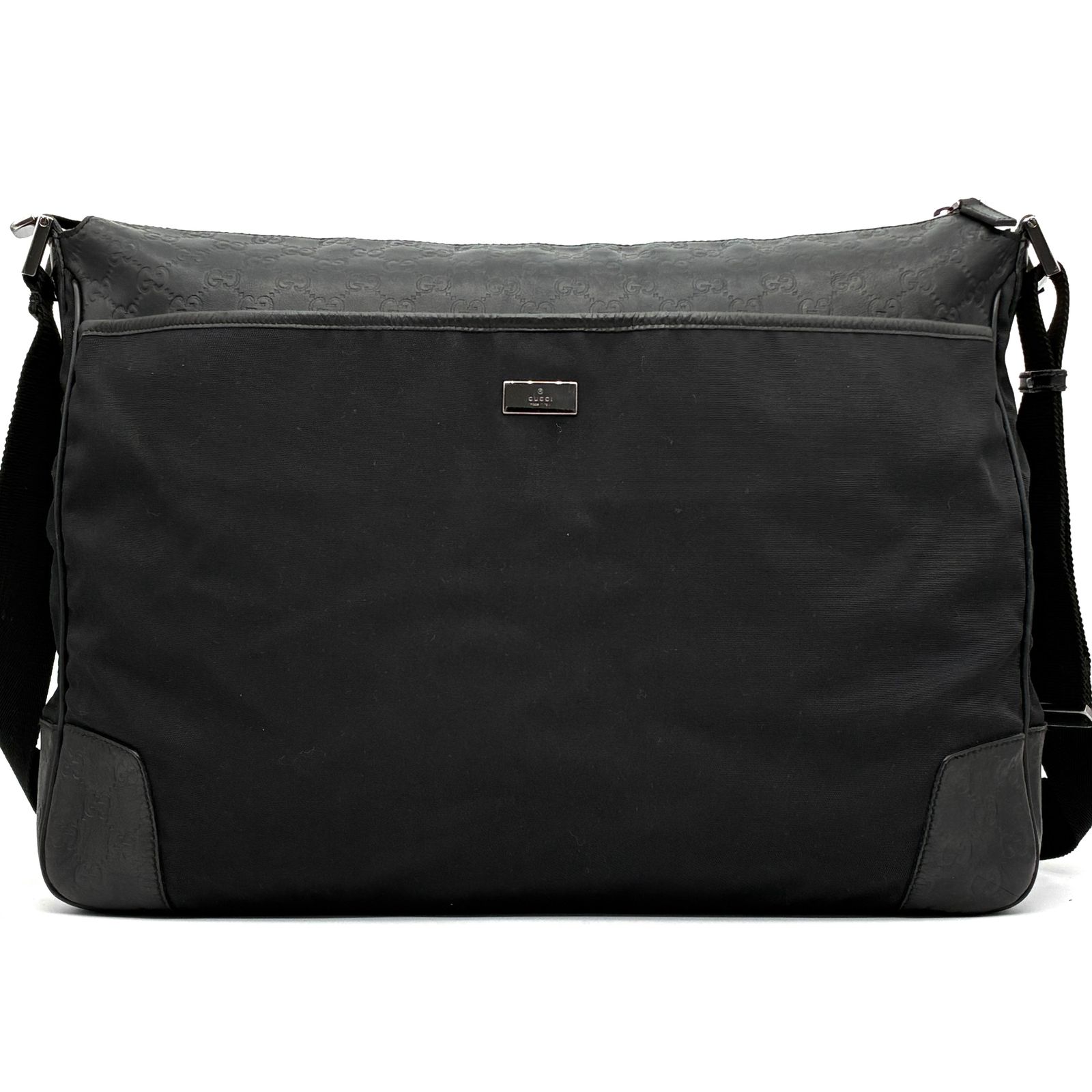 美品⭐︎GUCCI GGシマ　 ブラックレザー メッセンジャーバッグ 極美品 GUCCI グッチ GG シマレザー ショルダーバッグ メッセンジャー