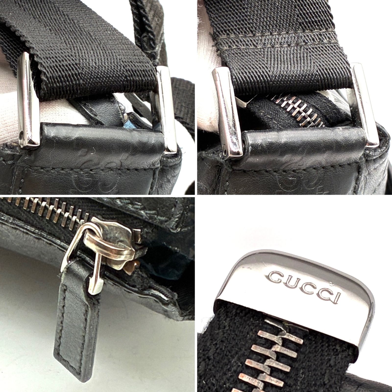 極美品 GUCCI グッチ GG シマレザー ショルダーバッグ メッセンジャー
