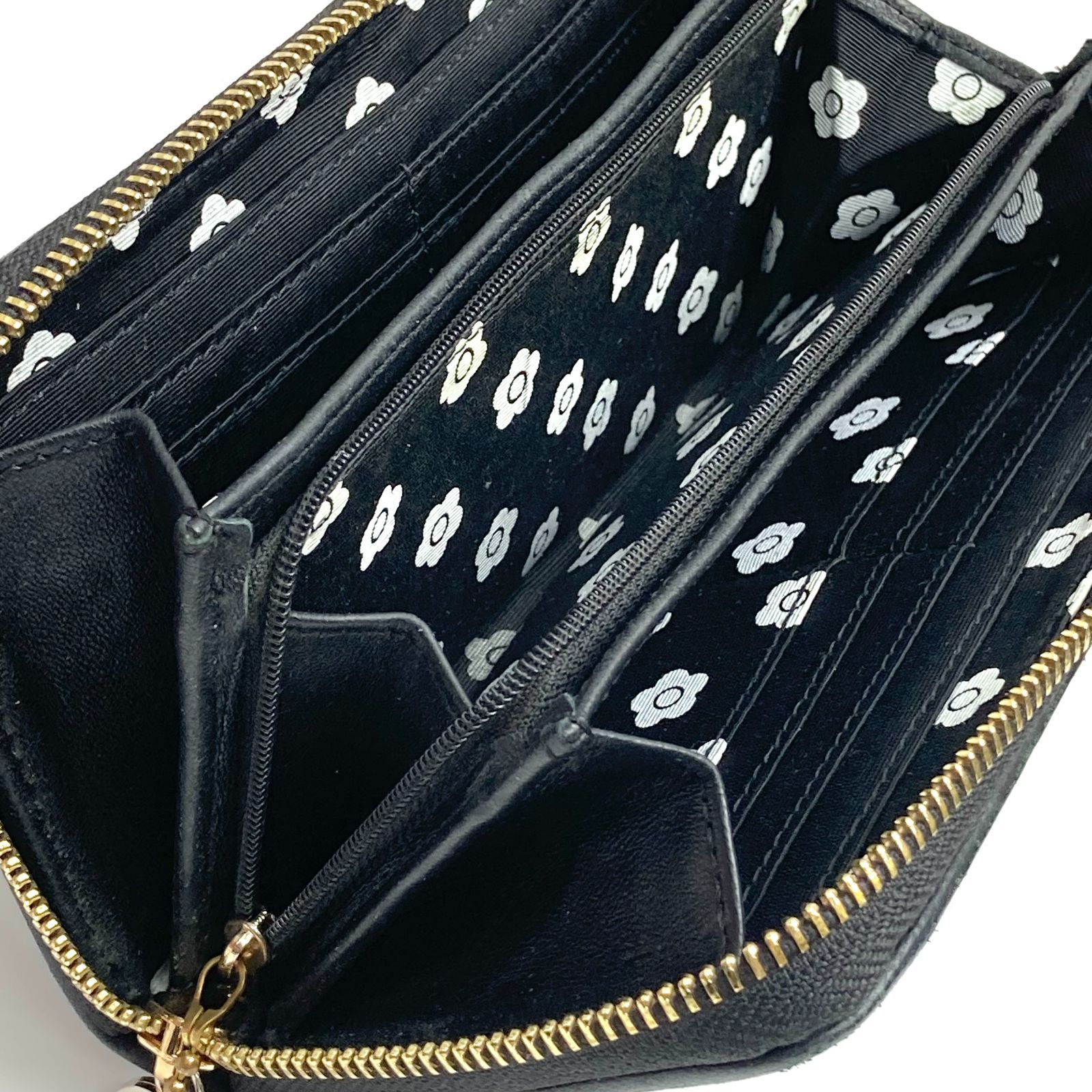 t) MARY QUANT マリークワント 長財布 ロングウォレット ブラック 