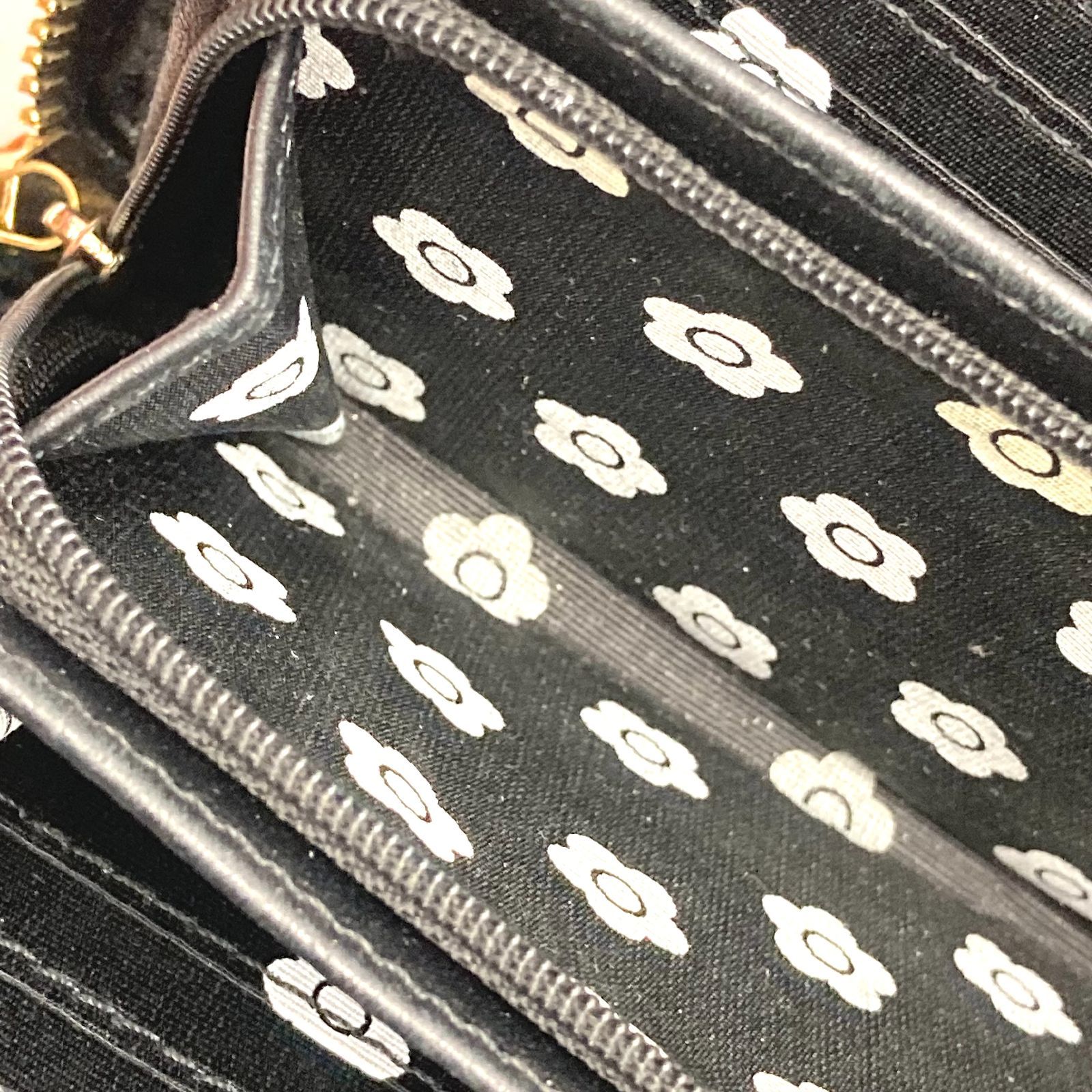 t) MARY QUANT マリークワント 長財布 ロングウォレット ブラック 