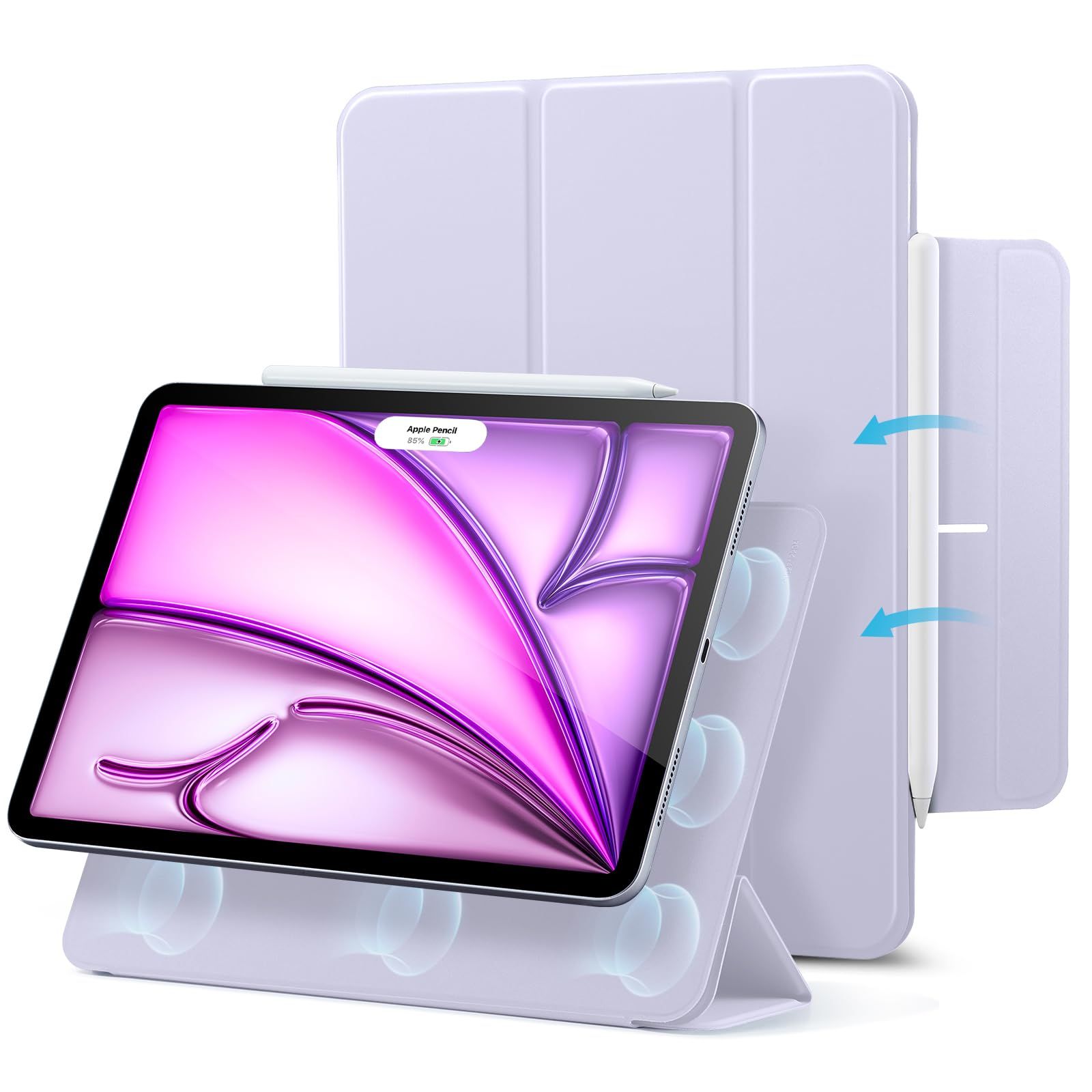 新品 ESR iPad Air 13インチ ケース M4/M3/M2（2026/2025/2024）iPad Pro 12.9 第6/5/4世代（2022/2021/2020）対応 マグネット吸着 三つ折りスタンド スリム設計 Pencil Pro/USB-C 5,026円