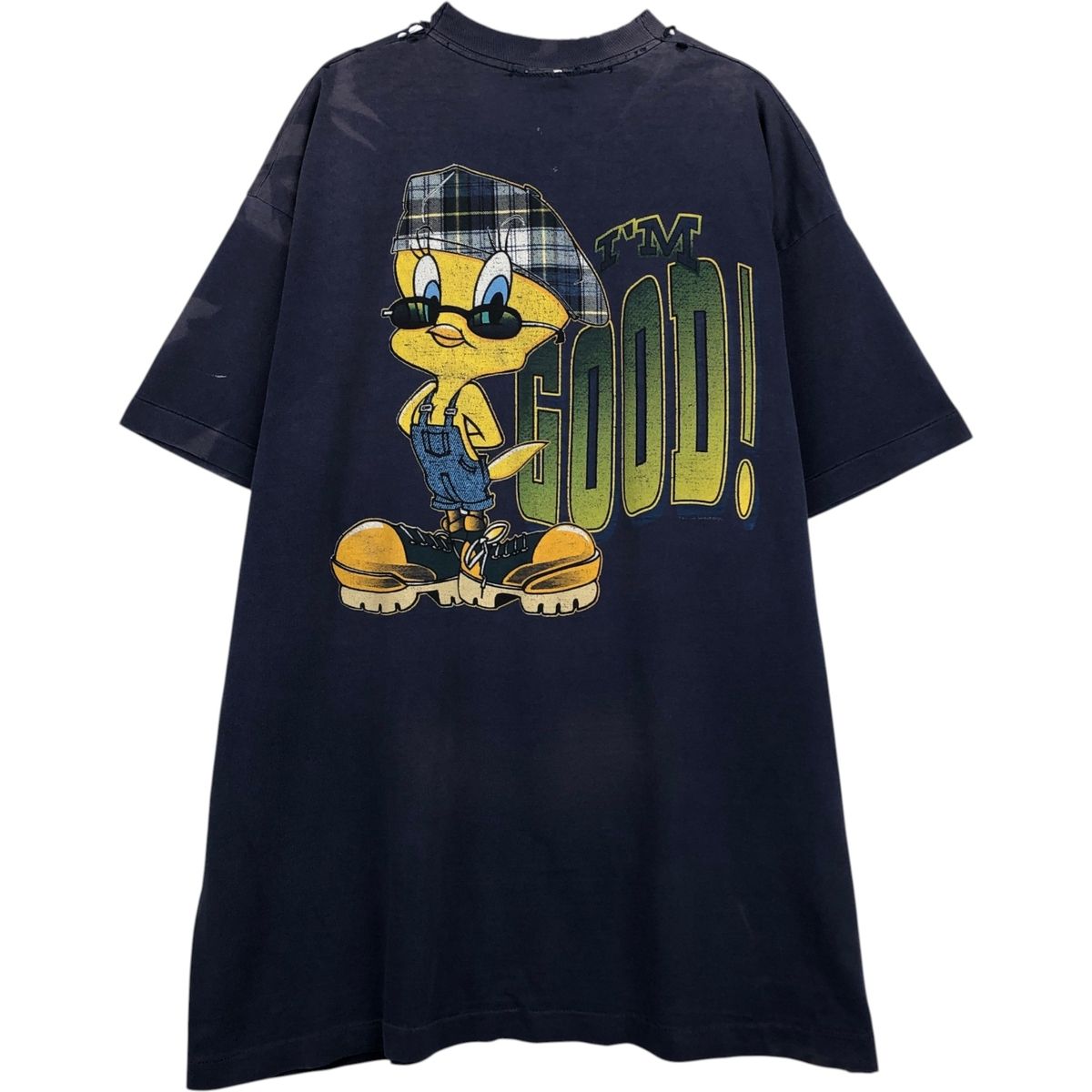 メンズ 90s ビンテージ バックスバニー Tシャツ ブラック紫 ルーニー