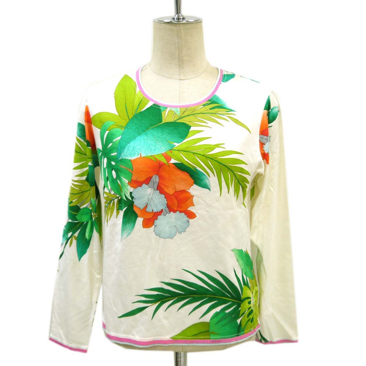 ◇LEONARD レオナール コットン カットソー 長袖 シャツ 花柄