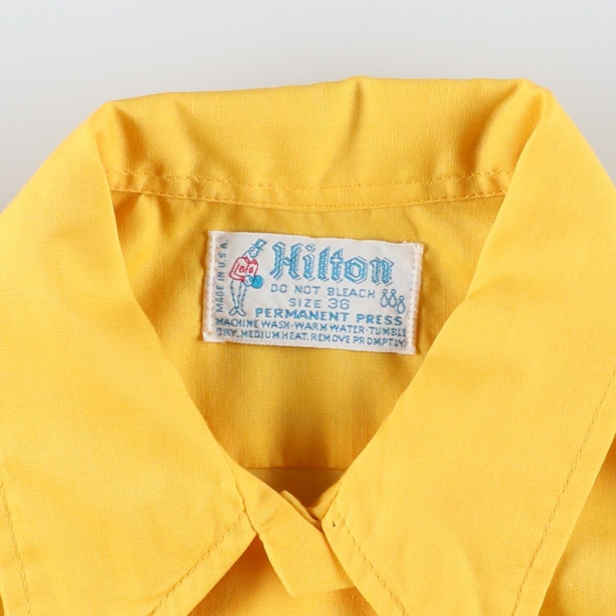 古着 70年代 ヒルトン HILTON バックプリント 半袖 ボウリングシャツ ボックスシャツ USA製 レディースM相当 ヴィンテージ/eaa619644 古着 70年代 ヒルトン HILTON バックプリント 半袖 ボウリングシャツ